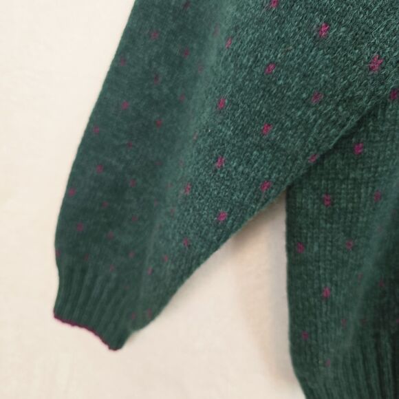 Woolrich Sweater Womens Large Wool Nylon Birds Eye Button Cardigan Knit Vintage - Picture 10 of 16